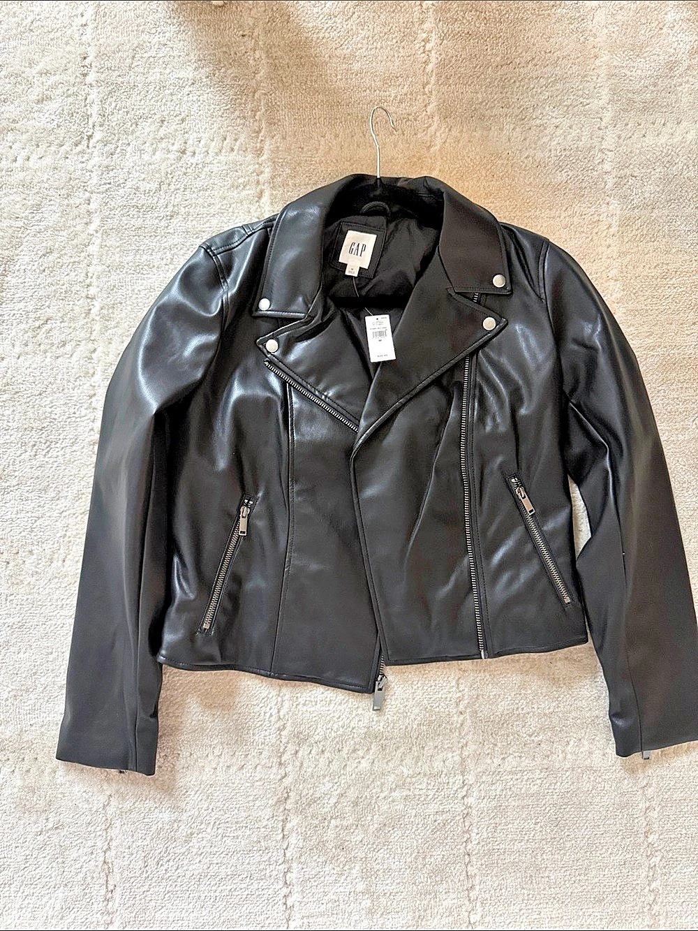 Gap Women's Black Moto Jacket Size Medium NWT